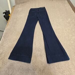 Express Bell Flare High Rise Denim Perfect Jeans Size 6R Wide Leg 70s Style